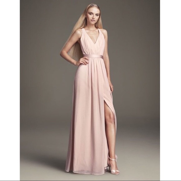 vera wang blush bridesmaid dress
